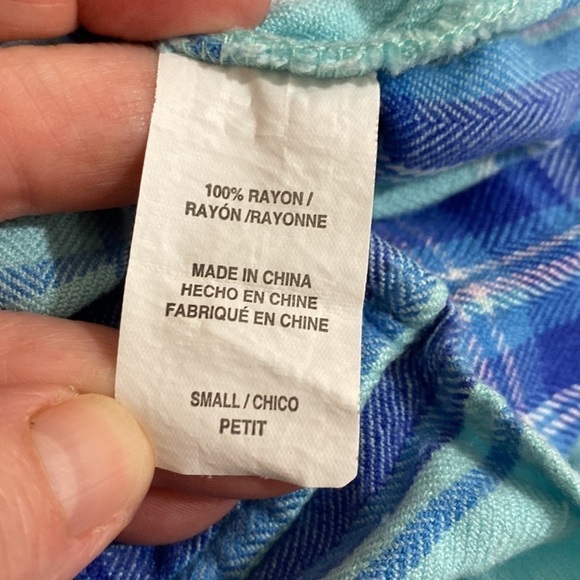 Rails Britt Tartan Plaid Cap Sleeve Button Front Top - Picture 13 of 14